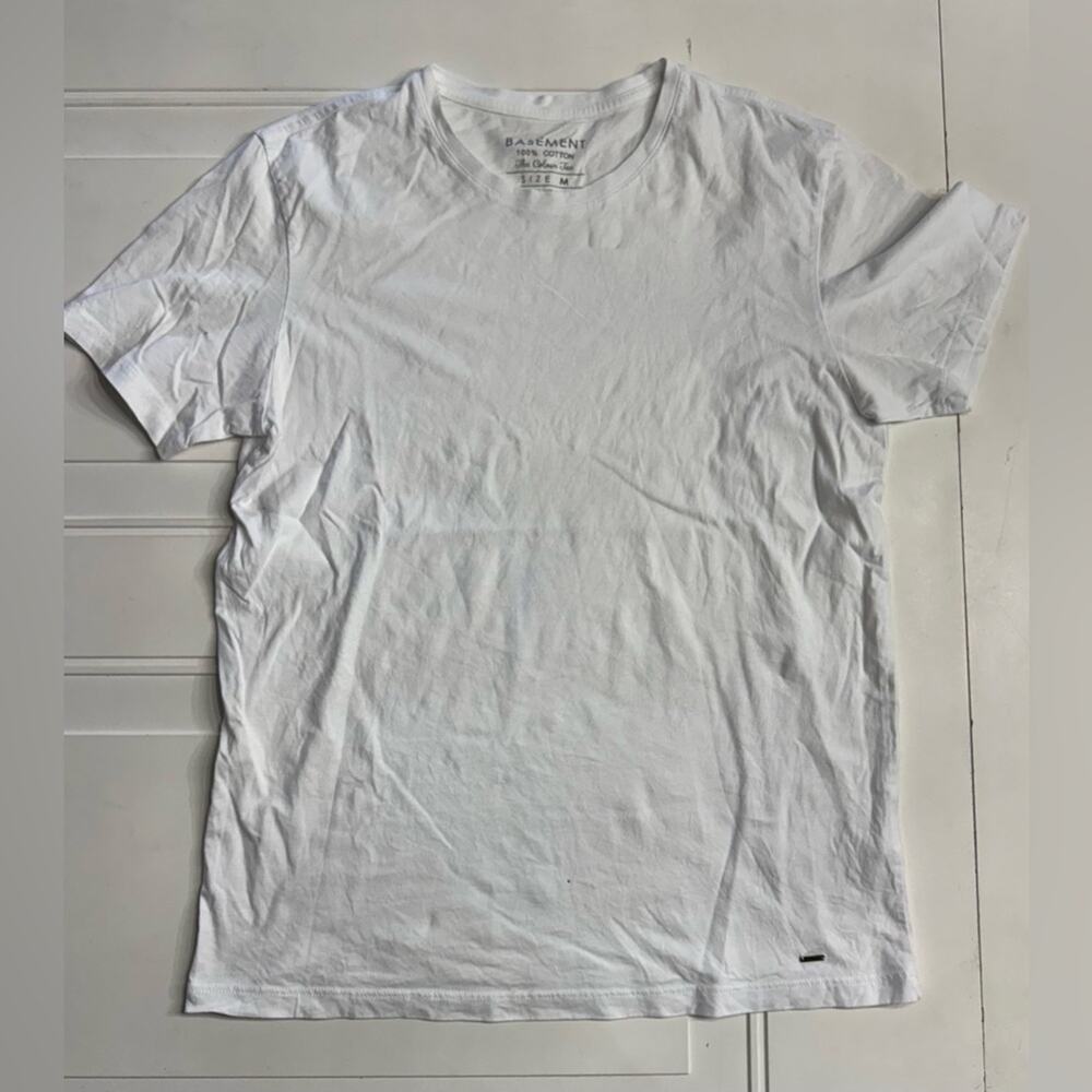 Basement The Colour Mens Sz M Tee White T Shirt 100% Cotton